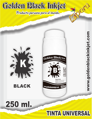 Frasco 250ml de Tinta NEGRA para Recarga de Cartuchos HP, Canon, Lexmark